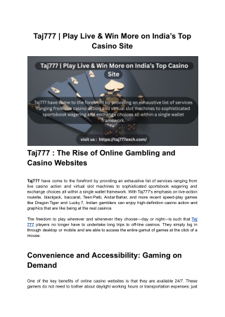 Taj777 _ Play Live & Win More on India’s Top Casino Site (1)