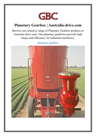 Planetary Gearbox | Australia-drive.com