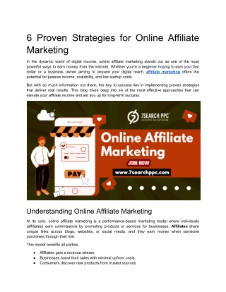 6 Proven Strategies for Online Affiliate Marketing