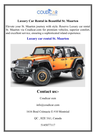 Luxury Car Rental in Beautiful St. Maarten