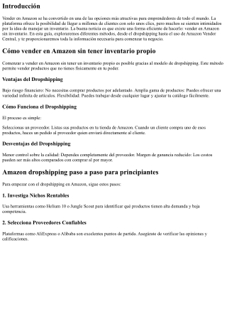 Cómo vender en Amazon sin inventario: guía para principiantes