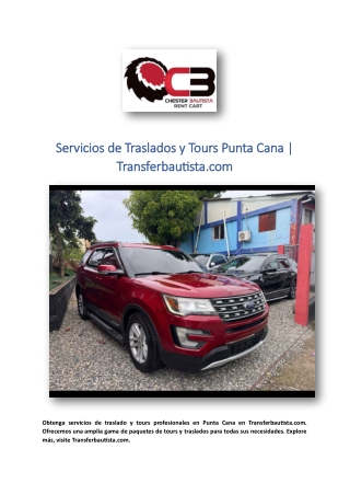 Servicios de Traslados y Tours Punta Cana | Transferbautista.com