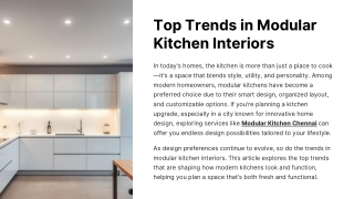 Explore the Top Trends in Modular Kitchen Interiors