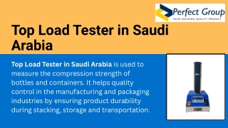 Top Load Tester in Saudi Arabia
