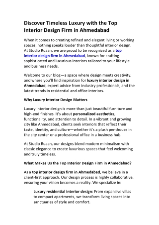 Interior Design Trends in Ahmedabad | Studio Ruaan Insights