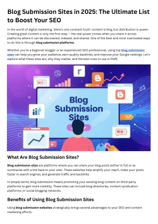 Blog Submission Sites