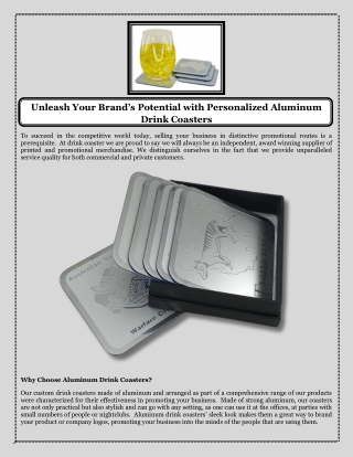 Unleash Your Brand’s Potential with Personalized Aluminum Drink Coasters