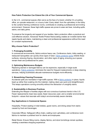 How Fabric Protection Can Extend the Life of Your Commercial Spaces(VP AMC).docx