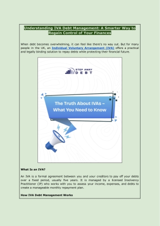 IVA Debt Management | Step Away from Debt Stress Today