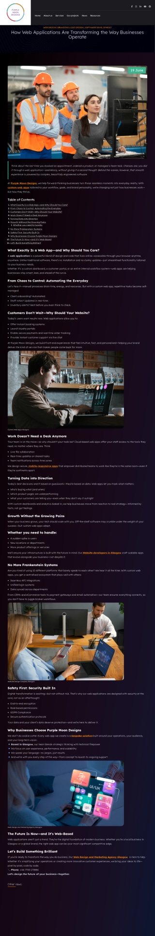 Revolutionising Business with Web Applications  Purple Moon Designs