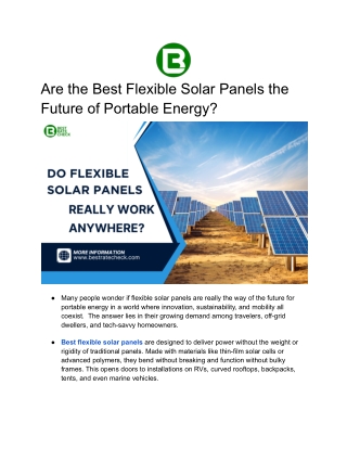 Lightweight & Efficient: Best Flexible Solar Panels Guide