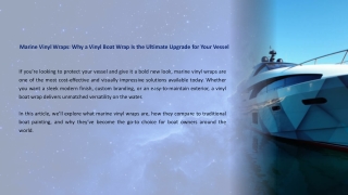 Why a Vinyl Boat Wrap Is the Ultimate Upgrade for Your Vessel