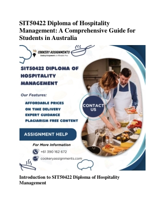 SIT50422 Diploma of Hospitality Managemen