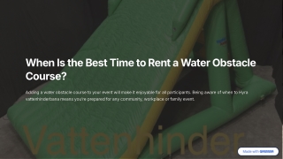 When Is the Best Time to Rent a Water Obstacle Course
