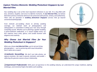 Wedding Photoshoot Singapore by Just Married Films