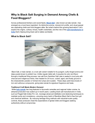 Why Is Black Salt Surging in Demand Among Chefs & Food Bloggers