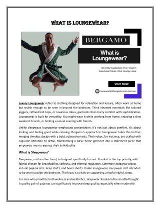 What is Loungewear?