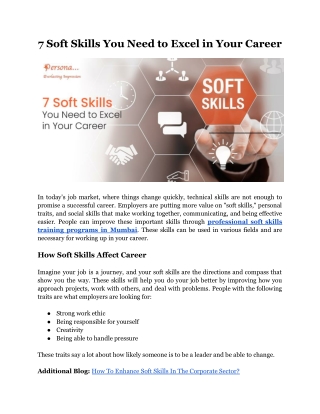 7 Soft Skills You Need to Excel in Your Career