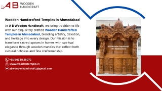Wooden Handcrafted Temples in Ahmedabad