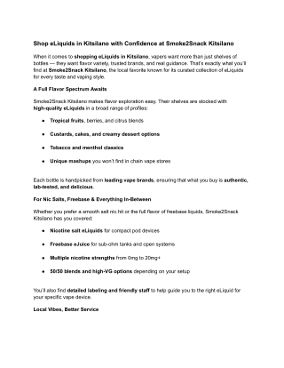 Shop eLiquids in Kitsilano