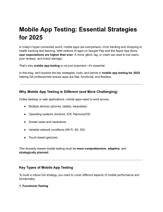 Mobile App Testing: Essential Strategies for 2025