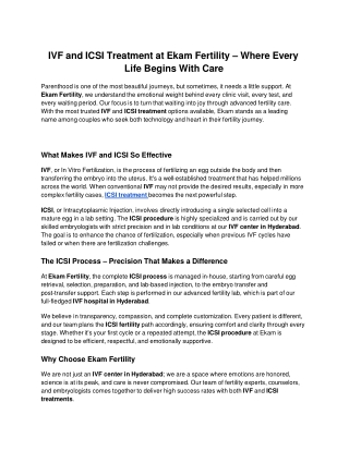 IVF and ICSI Treatment at Ekam Fertility – Where Every Life Begins With Care (1)