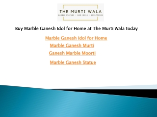 Buy Marble Ganesh Idol for Home at The Murti Wala today
