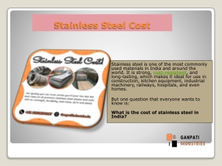 Stainless Steel Cost I In India