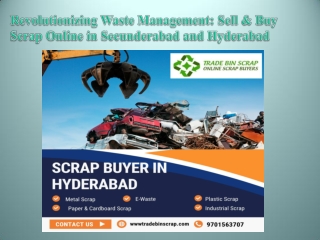 Revolutionizing Waste Management Sell & Buy Scrap Online in Secunderabad and Hyderabad