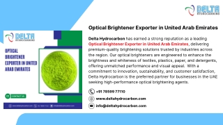 Optical Brightener Exporter in United Arab Emirates