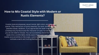 How to Mix Coastal Style with Modern or Rustic Elements