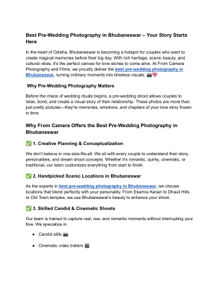 Best Pre-Wedding Photography in Bhubaneswar