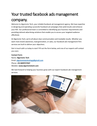 facebook ads management company services