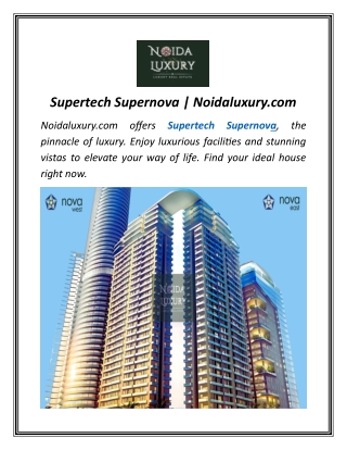 Supertech Supernova | Noidaluxury.com