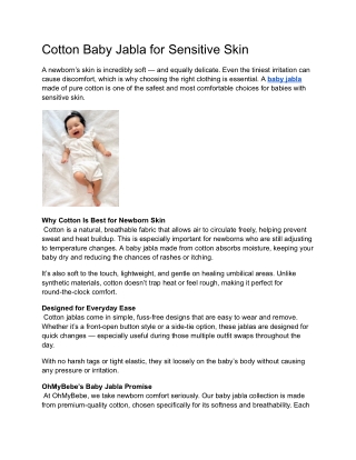 Cotton Baby Jabla for Sensitive Skin