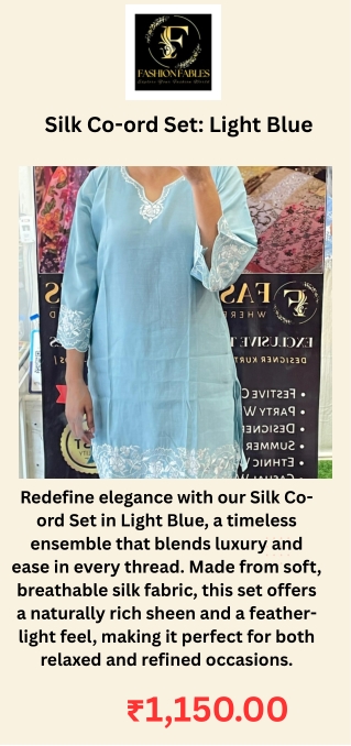 Silk Co-ord Set Light Blue