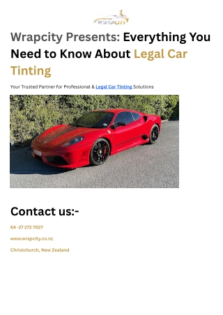 Wrapcity Presents Everything You Need to Know About Legal Car Tinting