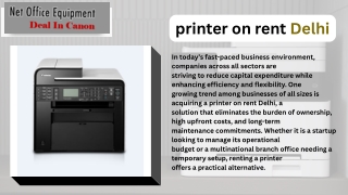 Printer on Rent Delhi Making Office Operations Smarter and More Cost-Efficient