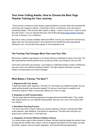 Your Inner Calling Awaits_ How to Choose the Best Yoga Teacher Training for Your Journey