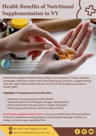 Health Benefits of Nutritional Supplementation in NY