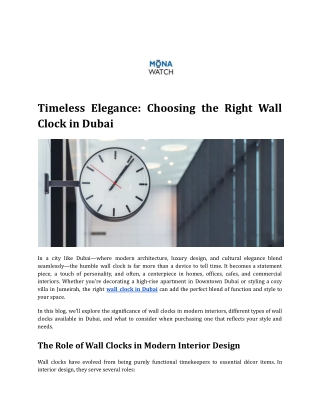 Timeless Elegance_ Choosing the Right Wall Clock in Dubai