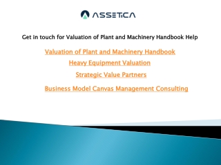 Get in touch for Valuation of Plant and Machinery Handbook Help
