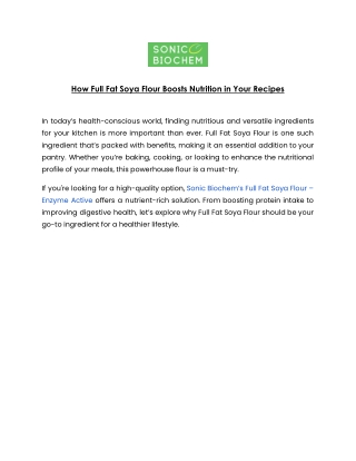 How Full Fat Soya Flour Boosts Nutrition in Your Recipes.docx