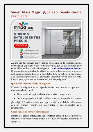 vidrios inteligentes Precio