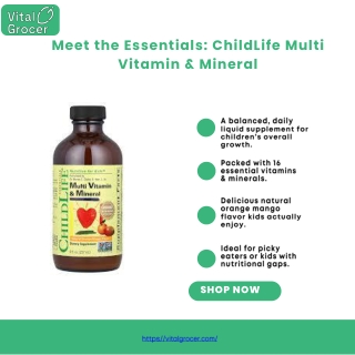 Childlife Multi Vitamin And Mineral Natural Orange Mango – 8 Fl Oz