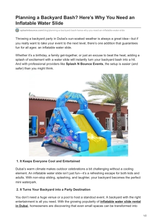 Planning a Backyard Bash Heres Why You Need an Inflatable Water Slide