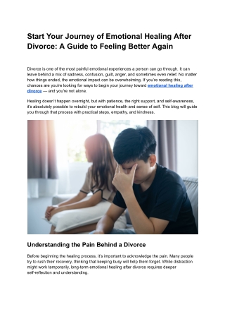 Start Your Journey of Emotional Healing After Divorce_ A Guide to Feeling Better Again
