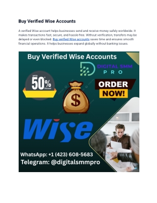 Buy Verified Wise Accounts – Fast & Secure | Trusted Seller