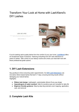 Transform Your Look at Home with LashXtend’s DIY Lashes