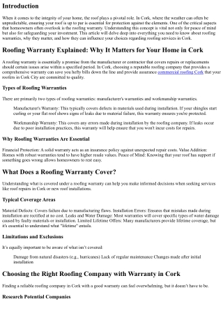 Roofing Warranty Explained: Why It Matters for Your Home in Cork